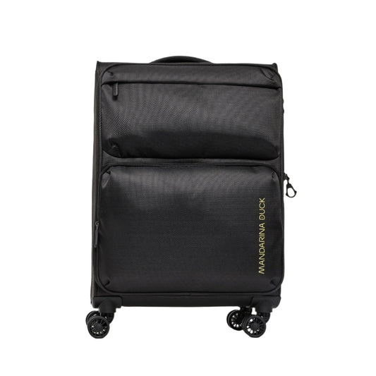 Zephyr Soft 4 Wheel Black Medium Expandable Trolley