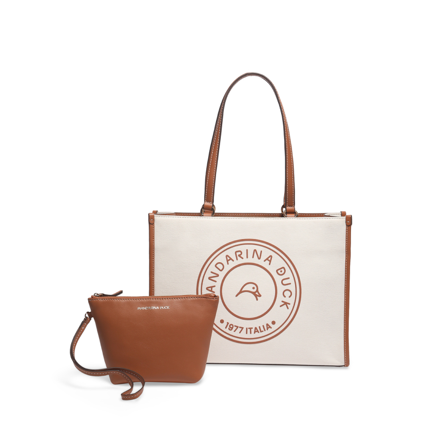 Handbag with top duck logo