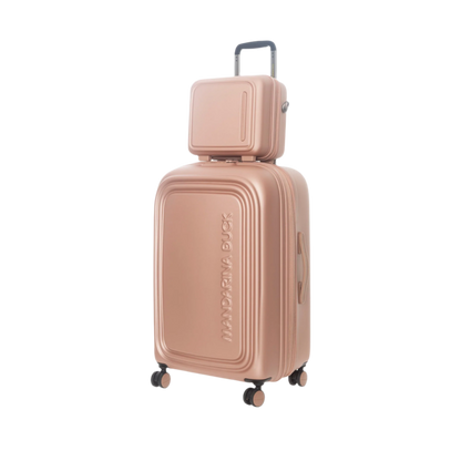 Logoduck Rose Gold Small Trolley & Beauty Case Set