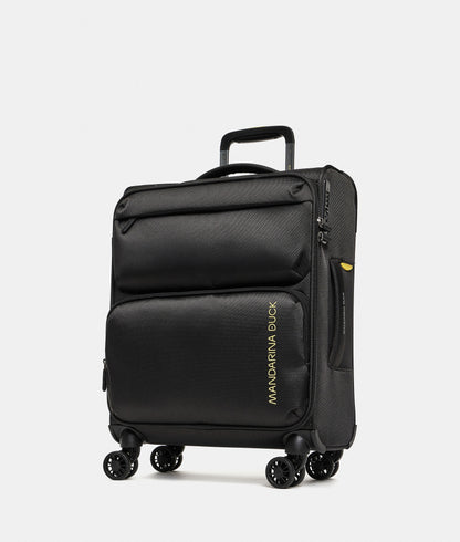 Zephyr Soft 4 Wheel Black Medium Expandable Trolley