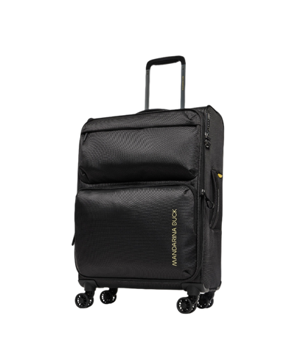 Zephyr Soft 4 Wheel Black Medium Expandable Trolley